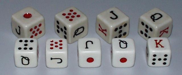 Spanish Poker Dice Spanish Poker Are Similar To Original Poker Dice Except That They Have Markings 7 Black Spots 8 Red Spots Black J Black Q Red K Red Spot Ace 0427 X5 A Beautiful Aluminium Spanish Poker Set 16 7 Mm 0636 X2 A Rare Pair Of